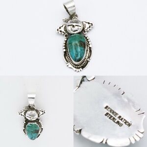 Bennie Raton Kachina Turquoise and Silver Pendant